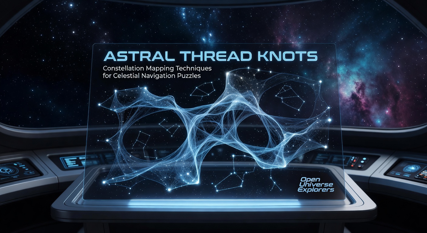 A detailed star map overlay showing interconnected astral thread knots used for navigation in open universe exploration games