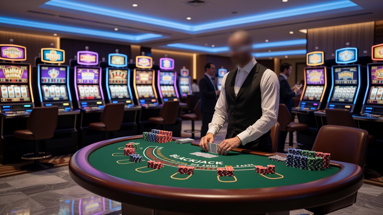Digital casino interface displaying multiple game options including roulette and blackjack tables
