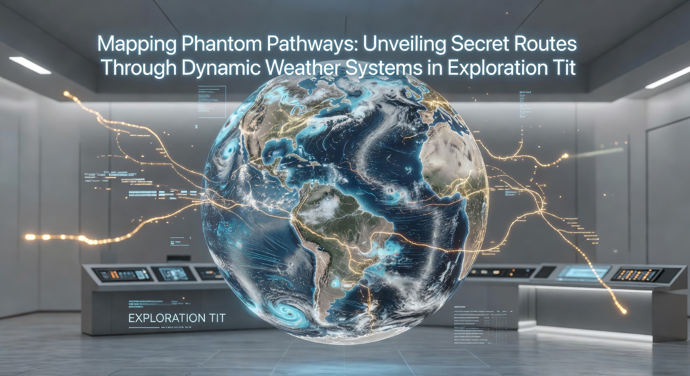 Detailed map overlay in a game showing weather-influenced secret routes with annotations for wind, rain, and fog conditions