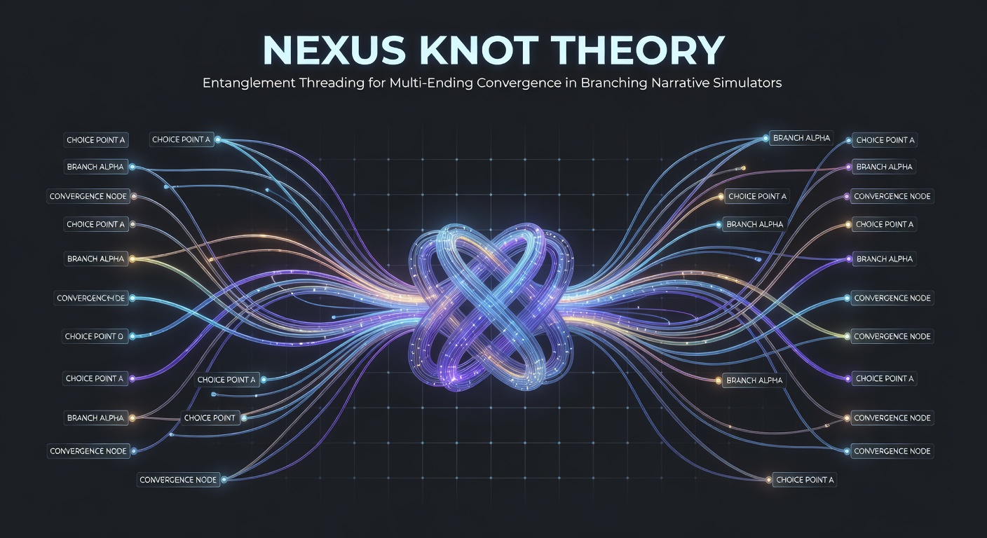 Diagram illustrating nexus knot structures in branching narrative systems